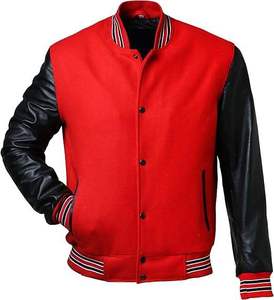 Chaqueta universitaria de béisbol con logotipo personalizado, chaqueta Bomber de lana de manga PU para hombre, uniforme escolar OEM con letras, chaqueta de béisbol universitaria para hombre - Product Image 1