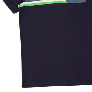 เสื้อโปโลแบบบล็อกสีกรมท่าสำหรับผู้ชายเสื้อโปโลผ้าฝ้าย100% แขนสั้นลำลองระบายอากาศได้ดีมีสไตล์ - Product Image 4