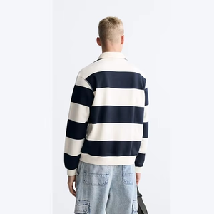 New Arrival Quality Men for <b>Shirts</b> Breathable <b>3</b> <b>Button</b> Placket 100% Cotton Knitted <b>Long</b> <b>Sleeve</b> Solid Colors Regular Fit - Product Image 3