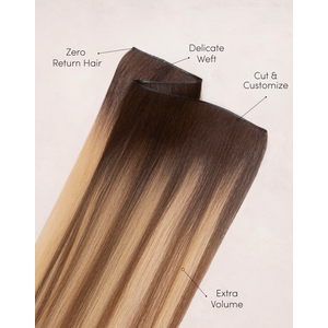 ผมต่อแบบแฮนด์ไทด์ Smart Weft HEWS Daniel Mora-12A Remy Indian Human Hair  แบบลอนธรรมชาติ ลอนหลวม ลอนเจอร์รี่เคิร์ล จากผู้บริจาคคนเดียว - Product Image 2