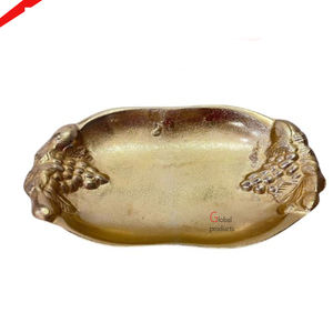 Nuevo plato de servicio de metal de forma redonda antigua con diseño de mariposa dorada para hotel y restaurante - Product Image 4
