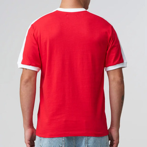 Camisetas de hombre con ribete en contraste, camisetas de algodón 100% transpirables con estampado personalizado, camisetas de hombre de peso pesado alto - Product Image 2