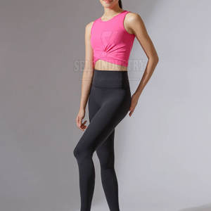 Vente directe d'usine haut court de yoga respirant sans couture pour femmes avec logo sur le devant prix bas de marque de distributeur quantité minimale de commande - Product Image 5