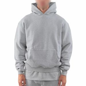 Épaules tombantes personnalisées pour hommes 100% coton de haute qualité pull à capuche en éponge lourde surdimensionné hiver teint uni - Product Image 4