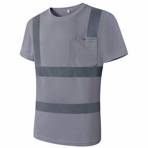 Camisetas de seguridad de manga corta de alta visibilidad para hombre, camisetas de seguridad de secado rápido transpirables hechas de poliéster 100% para hombre - Product Image 6