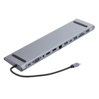 Hub USB 3.1 Tipo C de 10 Puertos de Alta Velocidad con Compatible con 4K30HZ, para Windows, Mac, Linux, Divisor de Aleación de Aluminio Resistente, en Stock