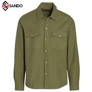 Custom logo Long Sleeve Cotton <b>Corduroy</b> Clothing <b>Shirt</b> <b>Men's</b> Regular Safari Style <b>Shirt</b> for <b>Men</b> - Product Image 1