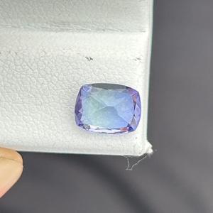 1.40 Carat High Quality Tanzanite <b>Cushion</b> Cut Bio-Colored Gemstone 100% Natural <b>White</b> Tanzanite Blue 8x6 MM 3mm Loose Gemstones - Product Image 1