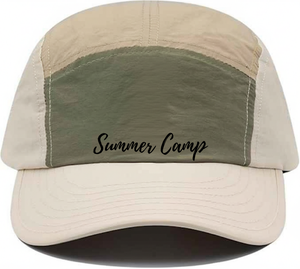 Casquettes de camping en nylon non structurées à 5 panneaux, à visière légèrement incurvée, avec boucle, logo personnalisé imprimé, pour hommes et femmes, idéales pour le camping et la pêche, à faible coût. - Product Image 1