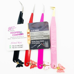 Pince à cils papillon rose personnalisée nouveauté choix chauds durable meilleures offres pince à épiler pour extension de cils pince à épiler vison - Product Image 2