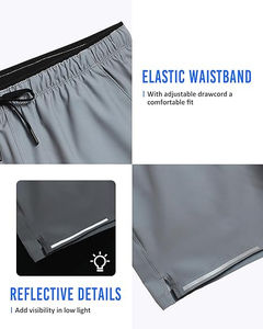 Short d'entraînement respirant Stretch cordon de serrage course sans couture Shorts séchage rapide léger été fermeture éclair poches Shorts pour hommes - Product Image 4