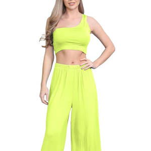 Soutien-gorge de sport à une épaule sexy pour femmes haut de yoga respirant à séchage rapide avec cou suspendu décontracté techniques lavées respectueuses de la peau - Product Image 2