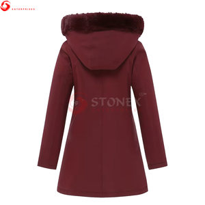 Veste parka pour femme à capuche de style nouveau pour l'hiver, 100% polyester, vente en gros en vrac pour l'extérieur - Product Image 2