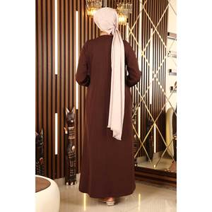 Manteaux et Trench-coats Modestes à Boutons et Liens Latéraux, Design Abaya Élégant - Product Image 5