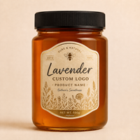 Étiquettes autocollantes personnalisées pour aliments en conserve, pots de miel, étiquettes imperméables en feuille d'or pour l'emballage des produits