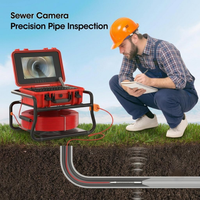 Cámara de Inspección de Alcantarillado con Pantalla HD de 10.1 Pulgadas, Impermeable IP68, con Contador de Metros y DVR
