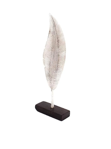 Mesa de diseño de hoja de Metal hecha a mano de latón Ak con acabado plateado con Base para decoración de mesa y sala de estar - Product Image 4