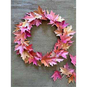 Guirlande de feuilles d'érable rose esthétique en gros, style nordique moderne, décoration murale, guirlande de feuilles de soie de qualité supérieure pour décoration intérieure de luxe - Product Image 1