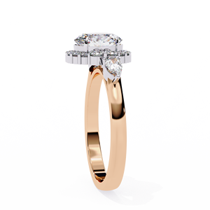 แหวนเพชรสำหรับปลูกวงรีสำหรับ1.54CT 14K แหวนทองคำสีเหลืองกุหลาบขาว IGI สี D-E รับรอง VVS แหวนหมั้น - Product Image 3