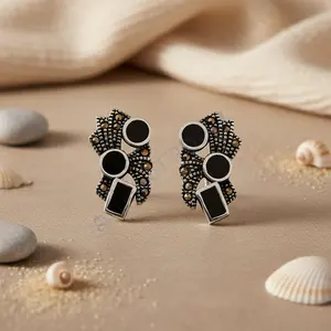"925 Silver Rose Gold Plated Topaz <b>Stud</b> <b>Earrings</b> for Women's <b>Fashion</b> Jewelry" - Product Image 1