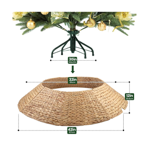 Collar de Árbol de Navidad Rústico Tejido a Mano con Jacinto, 8 Piezas, Reemplazo de Faldón para Árboles Artificiales, de Fábrica B2B de Vietnam - Product Image 2