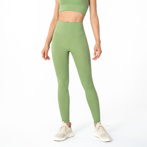 Leggings solides femmes collants d'entraînement doux tenues de Fitness pantalons de Yoga taille haute vêtements de sport Spandex Leggings pour les femmes - Product Image 6