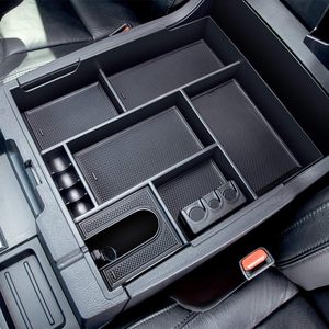 Para Toyota Tundra accesorios 2014-2021 consola central organizador insertar ABS materiales negros bandeja reposabrazos caja de almacenamiento secundaria - Product Image 2