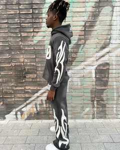 Personalizado bordado chándal de gran tamaño chándal Streetwear conjunto bordado Sudadera con capucha Joggers logotipo personalizado ropa Unisex moda - Product Image 2