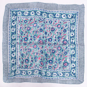 Bandana en coton imprimé floral personnalisé, léger, écologique, lavable, fournisseur en gros, promotionnel, respirant, carré - Product Image 4
