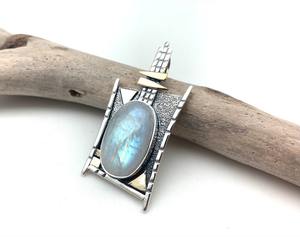 โบฮีเมียน925สไตล์เงินสเตอร์ลิงประดับจี้พลอยมูนสโตนเครื่องประดับจี้เงินทำด้วยมือเครื่องประดับสำหรับผู้หญิงของขวัญแต่งงานสำหรับเธอ - Product Image 4