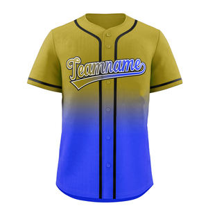 Maillot de baseball vente en gros de maillots de softball respirants Logo personnalisé vierge Nouveau design de haute qualité 100% polyester col en v hommes - Product Image 3