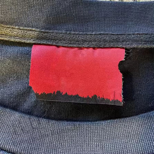 Custom <b>Black</b> Oversized <b>Long</b> Sleeve Cropped <b>T</b>-<b>shirts</b> Double Layer Vintage Washed Mock Neck Front Pocket O-Neck Digital Printing - Product Image 3