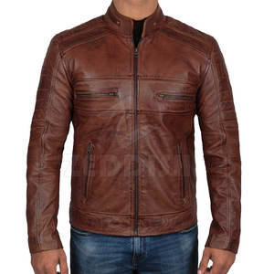 2025 High Street Men's Winter Cow Skin Leather <b>Motorbike</b> Jacket Comfortable Custom <b>Stand</b> Collar Breathable Outdoor Activities - Product Image 4