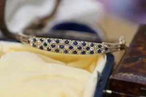 Pulseras de Diamantes Moissanite de Corte Redondo, Brazalete de Zafiro, Plata 925 - Product Image 6