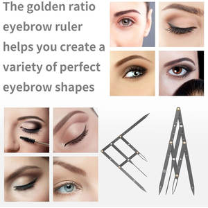 Golden Ratio Extensiones de pestañas Divisor de cejas con escala de medición Pinzas de cejas puntiagudas para uso de belleza - Product Image 5