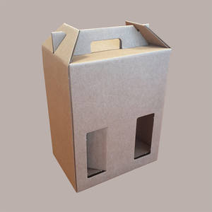 5pcs Brown Corrugated Cardboard Box Case 27x18H40cm for Serving 6 <b>Bottles</b> 750ml Beverages Elegant Beverage Serving Sets - Product Image 3