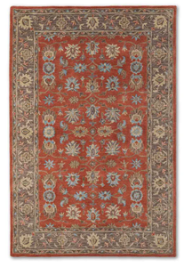 Alfombra multicolor hermosa hecha a mano con mechones, tamaño personalizable, patrón rojo vibrante y abstracto - Product Image 5