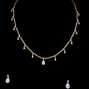 Vente en gros d'usine de collier en cristal de pierres précieuses multi-style multicolore ensemble de bijoux adapté au port de banquet de mariage - Product Image 1