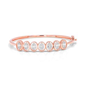 Round Diamond Oval Shape Lovebright <b>Bangle</b> - Product Image 2