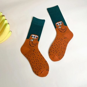 Unisex <b>Funny</b> Novelty Sloth Pattern Mid Tube <b>Socks</b> Trendy Breathable Design <b>for</b> All Seasons <b>for</b> Daily Use - Product Image 2