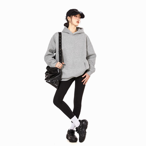 Conjunto de 2 Piezas de Sudadera Holgada de Algodón Tejido para Mujer, Estilo Casual, con Hombros Caídos, Invierno, con Insignia y Logotipo Frontal - Product Image 6