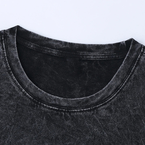 Camiseta de corte y costura personalizada 100% algodón con estampado gráfico de peso pesado Bleach ácido lavado Vintage camiseta de talla grande para hombres - Product Image 6