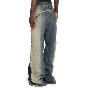 <b>Men's</b> Clothing Trousers Manufacturer Custom Baggy Denim <b>Jeans</b> <b>Men</b> Custom Heavyweight Designer Washed Zipper Stacked <b>Jeans</b> - Product Image 3