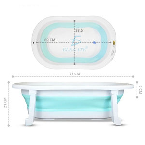 Bañera Plegable Portátil de Plástico con Termómetro de Agua para el Hogar y Viajes, Bañera para Bebés - Product Image 2