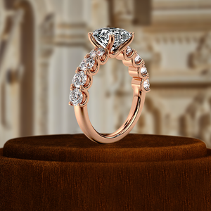 Anillo de compromiso de medio bisel de diamante cultivado en laboratorio ovalado de 1,5 quilates, Diamante cultivado en laboratorio certificado por IGI, anillo solitario de medio bisel de oro de 14 quilates - Product Image 2