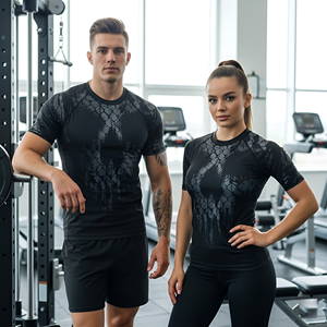 Rendimiento 220g Poliéster/Spandex Transferencia de calor Impreso Rashguard Absorbe la humedad Protección UV Diseño impreso para deportes MMA - Product Image 1