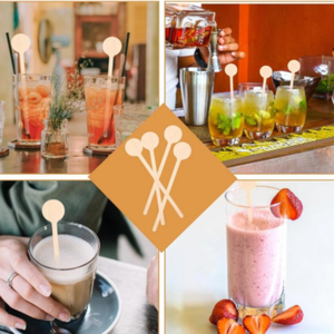 Cubiertos de madera de abedul Premium de 150mm, agitadores de monedas desechables ecológicos para bebidas calientes/frías, elegantes para bares - Product Image 5