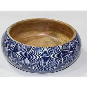 Diseño exclusivo de madera de mango con estampado de calcomanías con utensilios de cocina de esmalte transparente Uso de cuencos para el almuerzo Cena para el restaurante del hotel en casa - Product Image 2