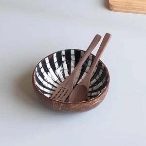 ชามกะลามะพร้าวงานทำมือของชาวเวียดนามฝังเปลือกหอยมุกออกแบบโลโก้ได้ตามต้องการหลากหลายสีสำหรับตกแต่ง - Product Image 2