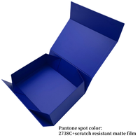 Boîte cadeau bleue personnalisée, pliable, aimantée, en matériaux recyclés, avec doublure en mousse pour mariages, inserts en mousse à l'intérieur